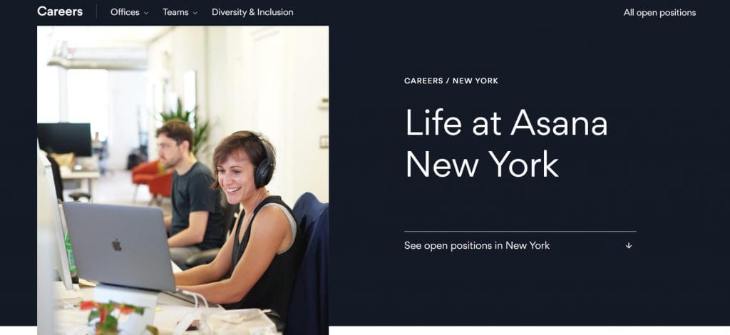 A screenshot of Asana's website