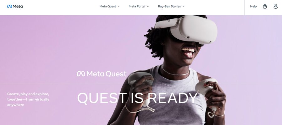 A screenshot of Meta Quest 2 homepage