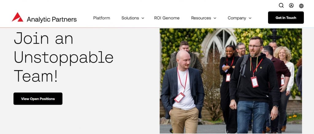 A screenshot of Analytic Partners' careers page