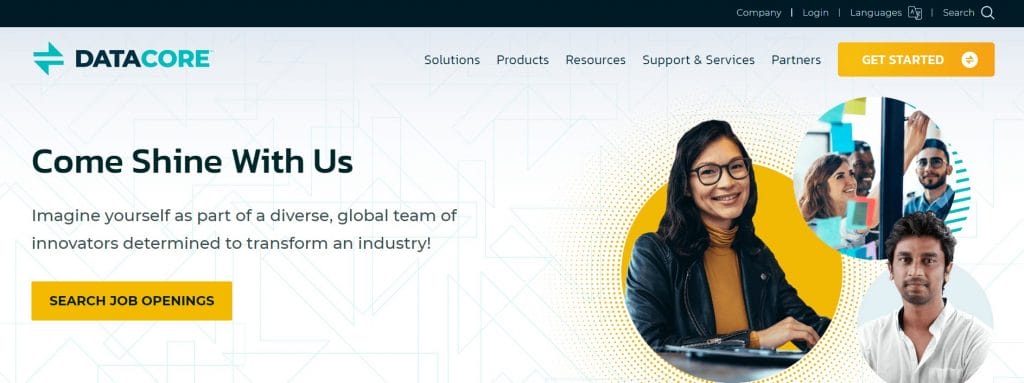 A screenshot of DataCore's careers page