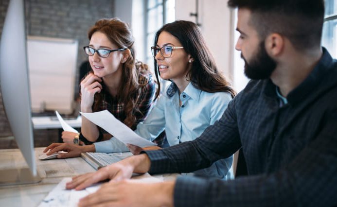 A digital team working on a project