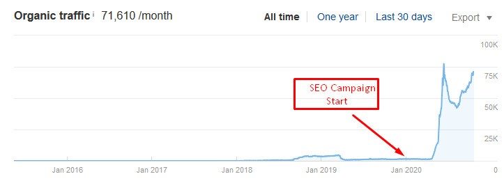 DesignRush organic traffic growth