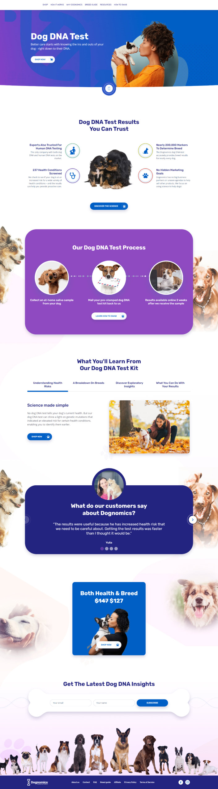 Dognomics full web design image