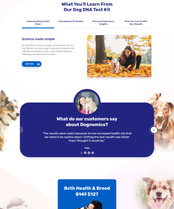 Dognomics full web design image