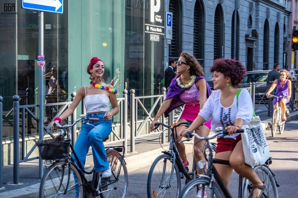 fancy women bike ride