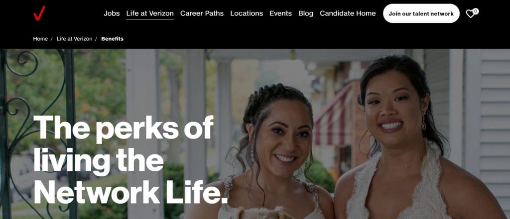 Verizon's careers page