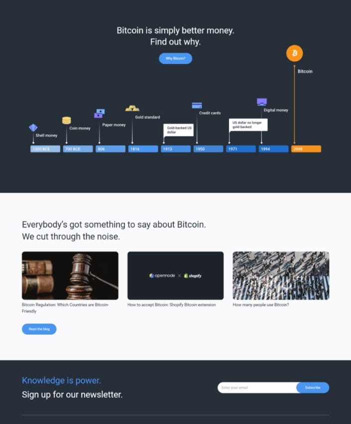 OpenNode portfolio screenshot