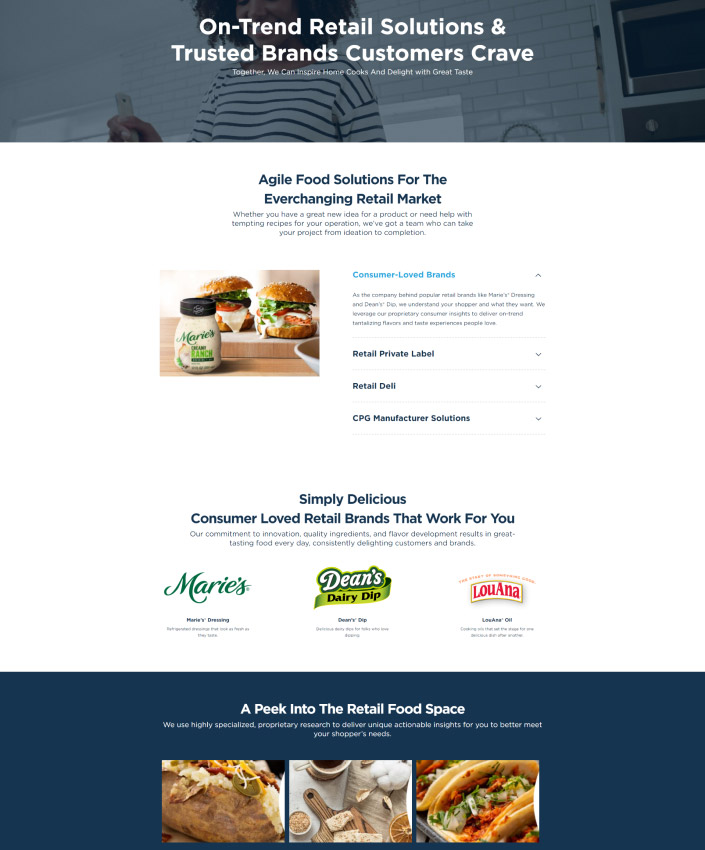 Ventura Foods full web design image