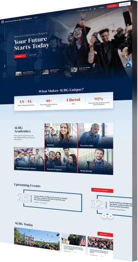 b2b web design company example: university AUBG