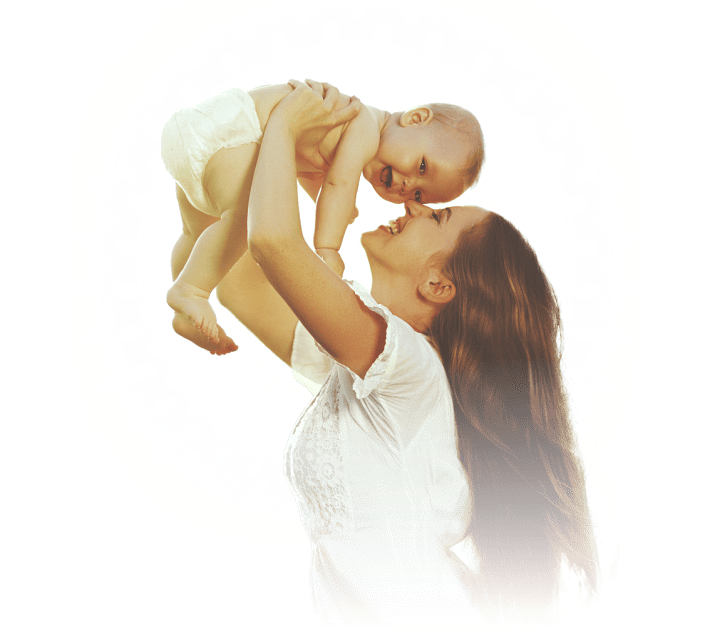 Genate lifestyle image of a woman holding a baby