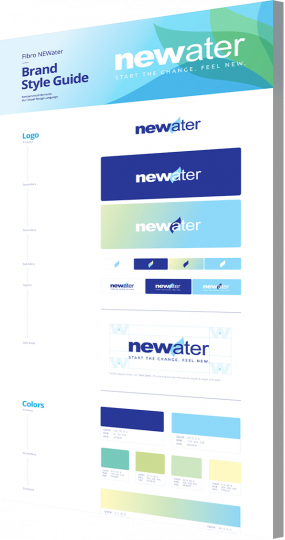 NEWater brand identity and style guide example