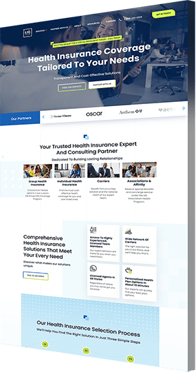 Website design example for LIG Solutions