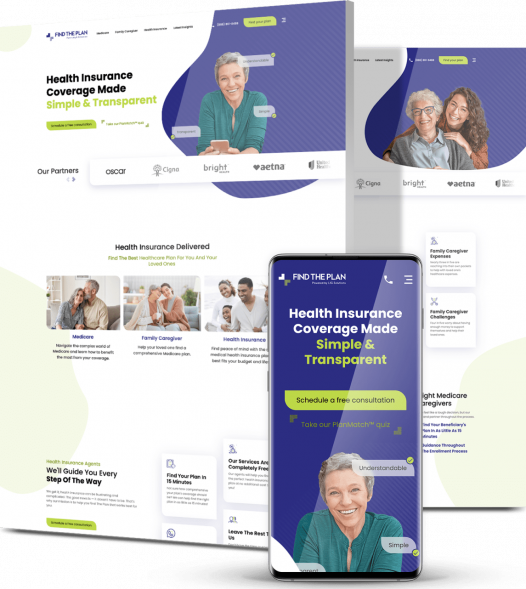 Healthcare web design agency custom design for Find The Plan