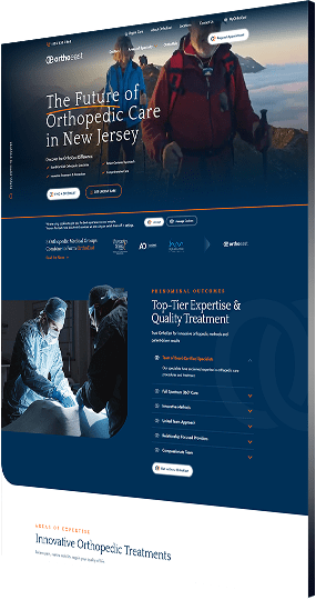 Single image of OrthoEast's web design