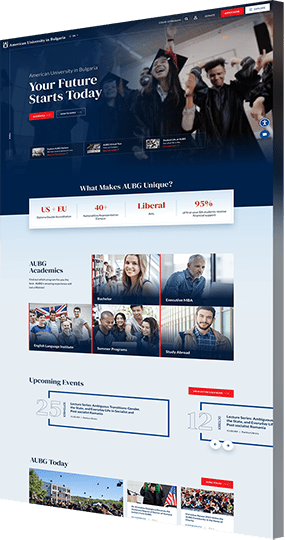 WordPress web design company portfolio example: AUBG