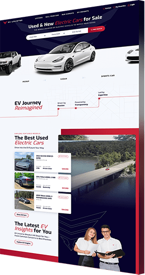 WordPress web design company portfolio example: EV Universe