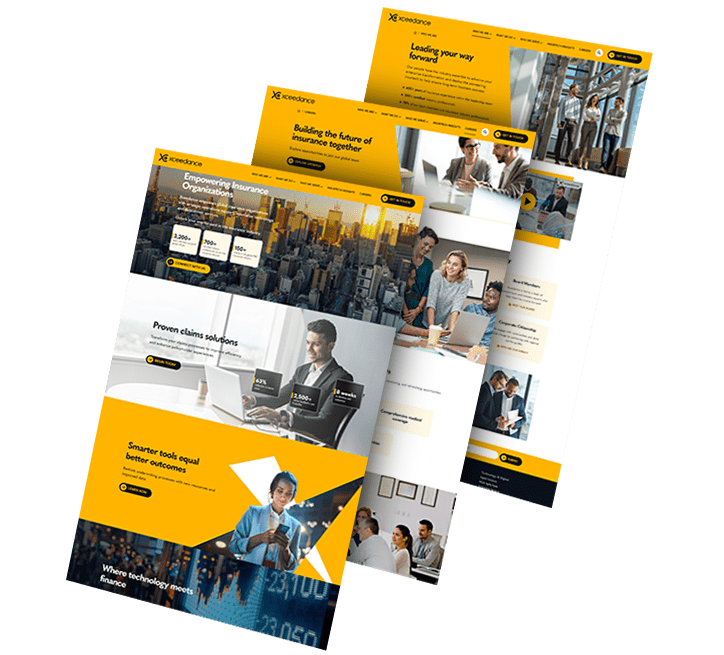 A trio of Xceedance website screenshots